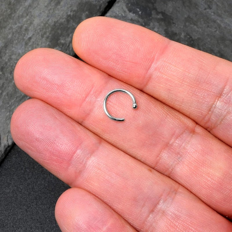 Body Candy Nose Hoops 14k Gold 18 Gauge 5/16 Nose Rings - Image 3